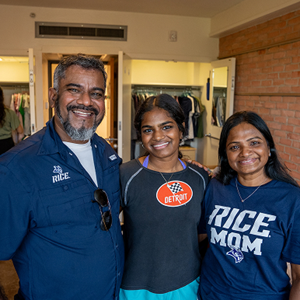 Rice family in a store